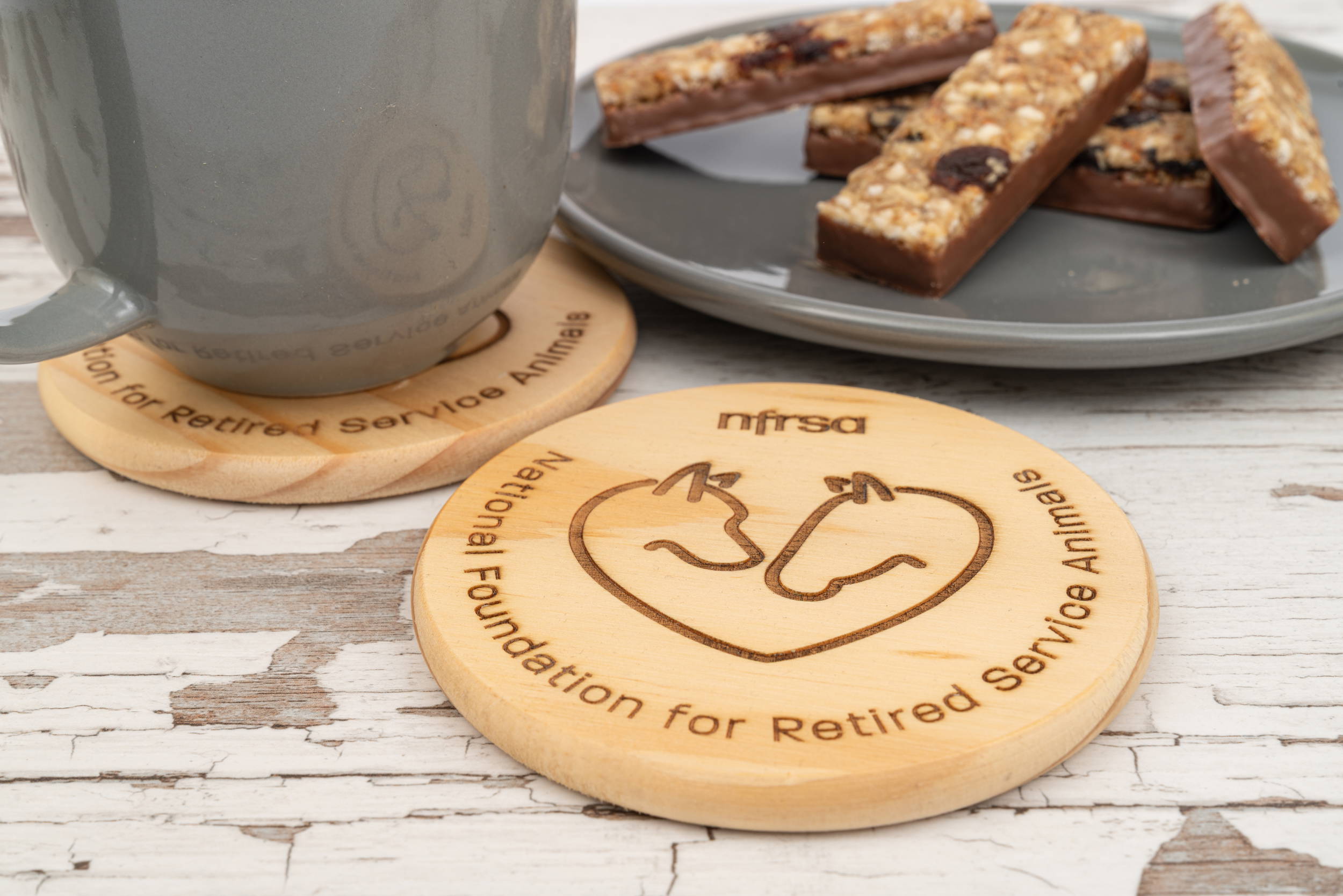 NFRSA Round Wooden Coaster