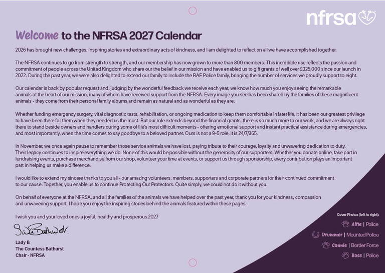 NFRSA Calendar 2027